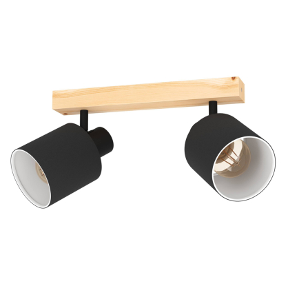 Spot Batallas noir et bois clair E27 2 × 10 W EGLO