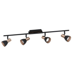 Spot LED Barnham noir et cuivre 4 × 3 W EGLO