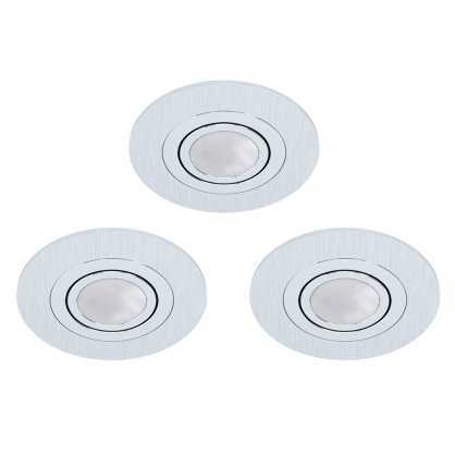 Spot encastrable LED Areito aluminium brossé Ø 10 cm GU10 3 × 4,6 W EGLO