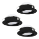 Spot encastrable LED Pineda noir dimmable Ø 8,4 cm 3 × 5,5 W EGLO