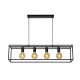 Suspension Unik noire dimmable E27 4 × 5 W LUCIDE