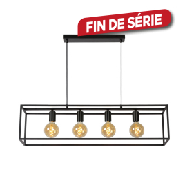 Suspension Unik noire dimmable E27 4 × 5 W LUCIDE