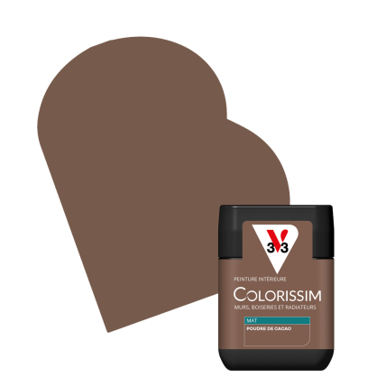 Testeur peinture pour murs Colorissim poudre de cacao mat 0,075 L V33