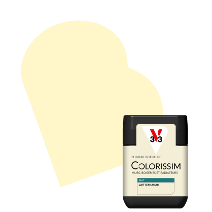 Testeur peinture pour murs Colorissim lait d'ananas mat 0,075 L V33