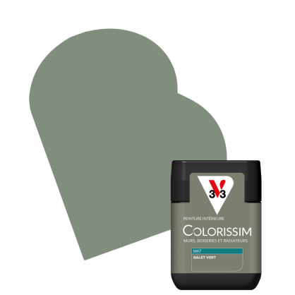 Testeur peinture pour murs Colorissim galet vert mat 0,075 L V33