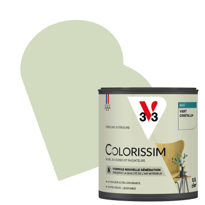 Peinture pour murs Colorissim vert cristallin mat 0,5 L V33