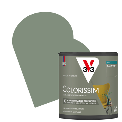 Peinture pour murs Colorissim galet vert mat 0,5 L V33