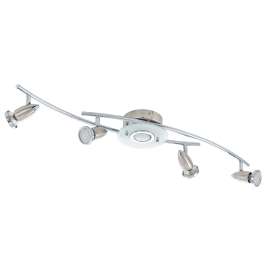 Plafonnier LED Vallida nickel mat et chrome GU10 5 × 2,8 W EGLO