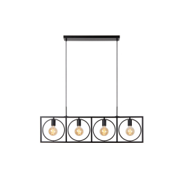 Suspension Suus noire E27 4 × 40 W LUCIDE