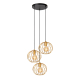 Suspension Danza noire et or Ø 50 cm E27 3 × 40 W LUCIDE