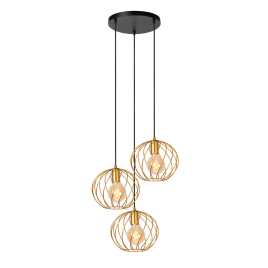 Suspension Danza noire et or Ø 50 cm E27 3 × 40 W LUCIDE