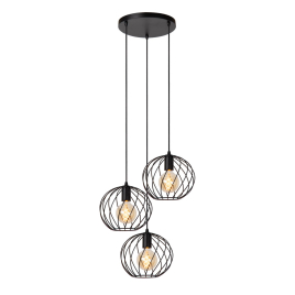 Suspension Danza noire Ø 50 cm E27 3 × 40 W LUCIDE