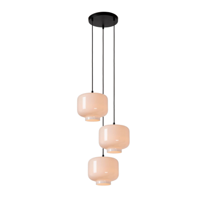 Suspension Medine noire et blanche Ø 46 cm E27 3 × 40 W LUCIDE