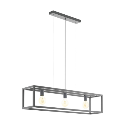 Suspension Elswick grise E27 3 × 60 W EGLO