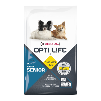 Sac de croquettes pour chien âgé Mini Opti Life Poulet 7,5 kg