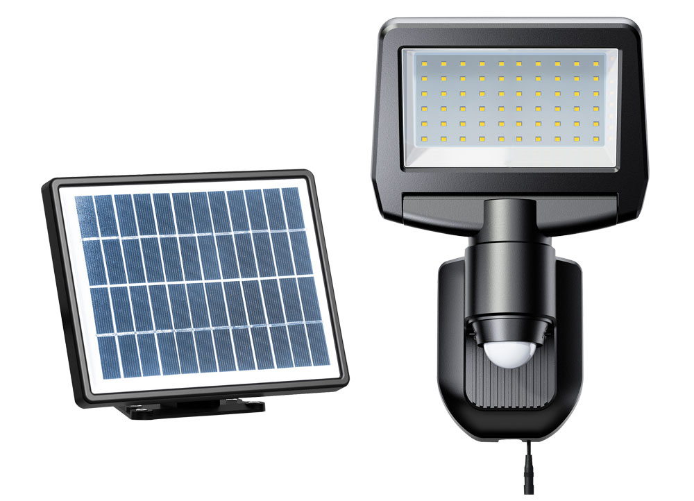 Projecteur LED solaire avec détecteur de mouvement, 200 lm