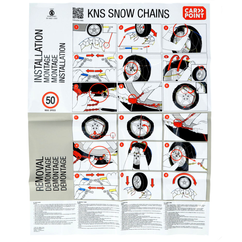 Chaînes neige KNS-110 9 mm 2 pièces, accessoires-auto