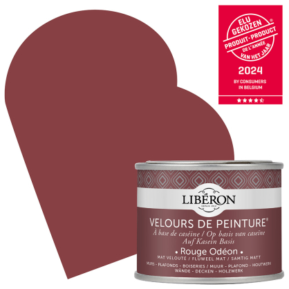 Peinture pour murs Velours de Peinture rouge odéon mat 0,125 L LIBERON