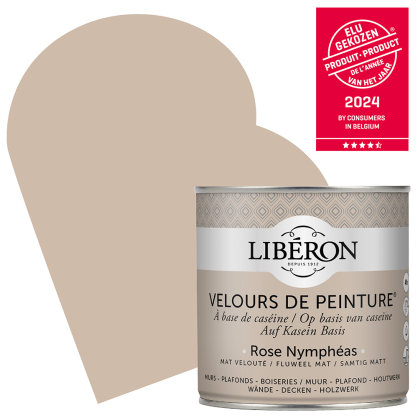 Peinture pour murs Velours de Peinture rose nymphéas mat 0,5 L LIBERON