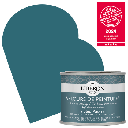 Peinture pour murs Velours de Peinture bleu paon mat 0,125 L LIBERON