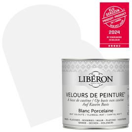 Peinture pour murs Velours de Peinture blanc porcelaine mat 0,5 L LIBERON