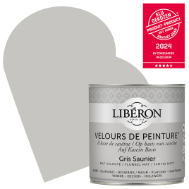 Peinture pour murs Velours de Peinture gris saunier mat 0,5 L LIBERON