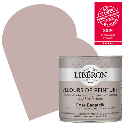 Peinture pour murs Velours de Peinture rose bagatelle mat 0,5 L LIBERON