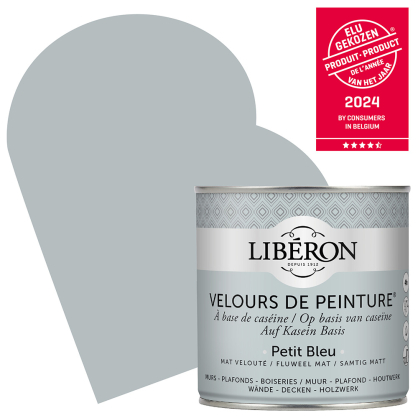 Peinture pour murs Velours de Peinture petit bleu mat 0,5 L LIBERON