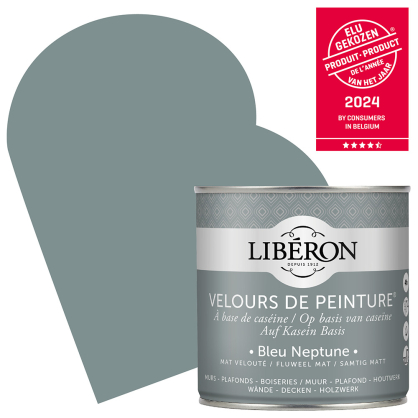 Peinture pour murs Velours de Peinture bleu Neptune mat 0,5 L LIBERON