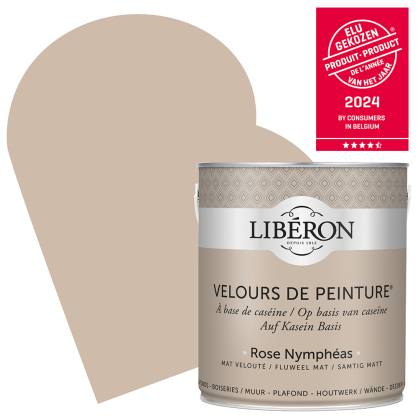 Peinture pour murs Velours de Peinture rose nymphéas mat 2,5 L LIBERON