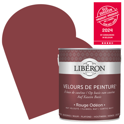 Peinture pour murs Velours de Peinture rouge odéon mat 2,5 L LIBERON