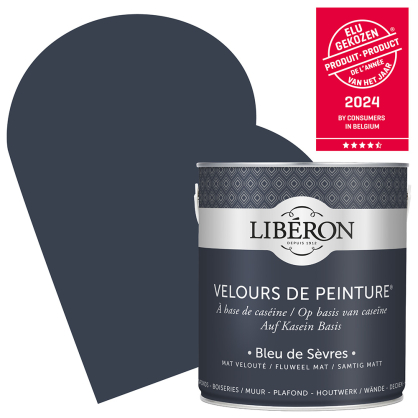 Peinture pour murs Velours de Peinture bleu de Sèvres mat 2,5 L LIBERON