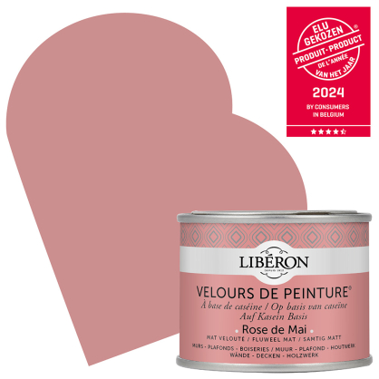 Peinture pour murs Velours de Peinture rose de mai mat 0,125 L LIBERON