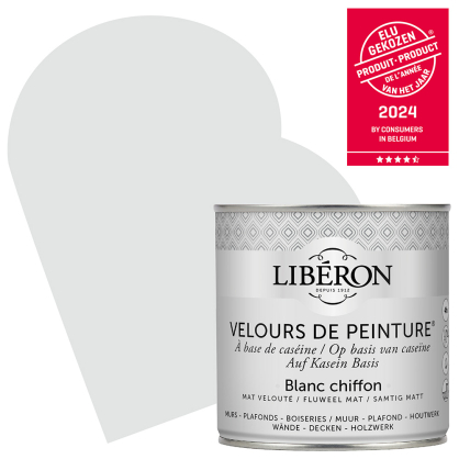 Peinture pour murs Velours de Peinture blanc chiffon mat 0,5 L LIBERON