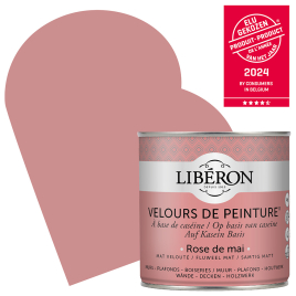 Peinture pour murs Velours de Peinture rose de mai mat 0,5 L LIBERON