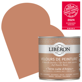 Peinture pour murs Velours de Peinture terre cuite d'Anjou mat 0,5 L LIBERON