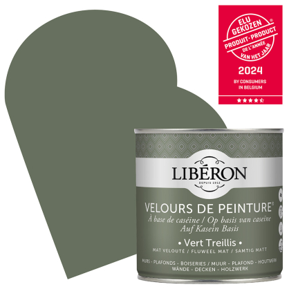 Peinture pour murs Velours de Peinture vert treillis mat 0,5 L LIBERON