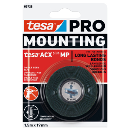 Ruban adhésif double face Mounting Pro ACXplus noir 19 mm x 1,5 m TESA