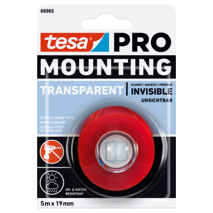 Ruban adhésif double face Mounting Pro Invisible 19 mm x 5 m TESA