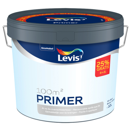 Primer pour murs et plafonds blanc mat 8 L + 2 L gratuit LEVIS