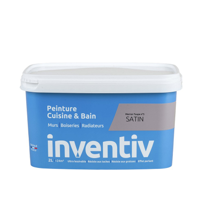 Peinture Cuisine & Bain marron taupe n°5 2 L INVENTIV