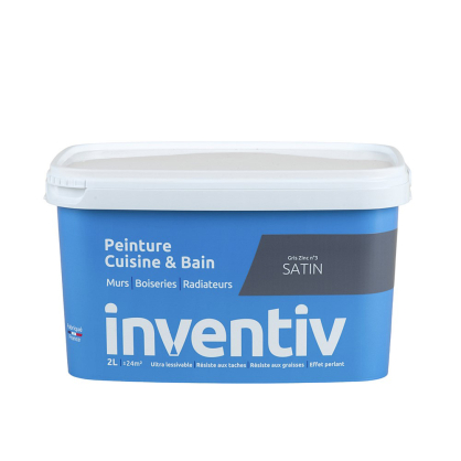 Peinture Cuisine & Bain gris zinc n°3 2 L INVENTIV