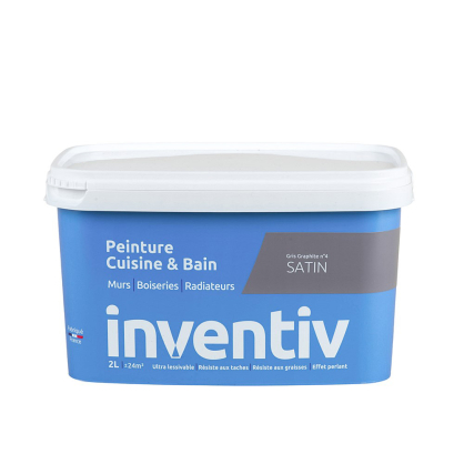 Peinture Cuisine & Bain gris graphite n°4 2 L INVENTIV