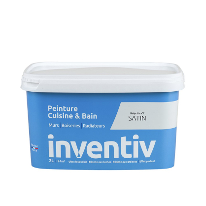 Peinture Cuisine & Bain beige lin n°7 2 L INVENTIV