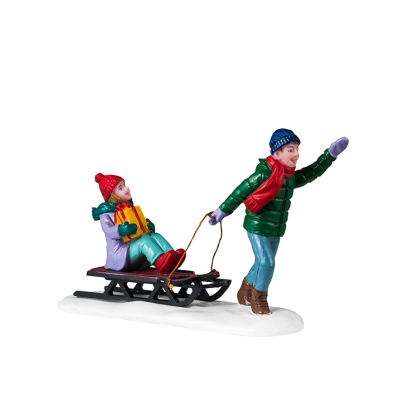 Figurine enfants en luge LEMAX