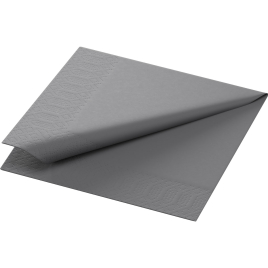 Serviette en tissu Bio 3 plis 24 x 24 cm gris granit 20 pièces DUNI