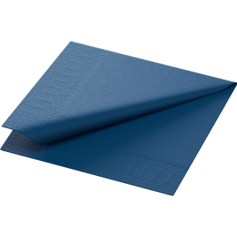 Serviette en tissu Bio 3 plis 33 x 33 cm bleu foncé 20 pièces DUNI