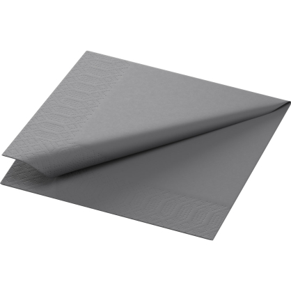 Serviette en tissu Bio 3 plis 33 x 33 cm gris granit 20 pièces DUNI