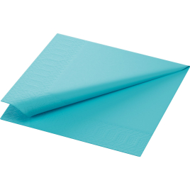 Serviette en tissu Bio 3 plis 24 x 24 cm menthe bleue 20 pièces DUNI