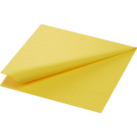 Serviette en tissu Bio 3 plis 24 x 24 cm jaune 20 pièces DUNI